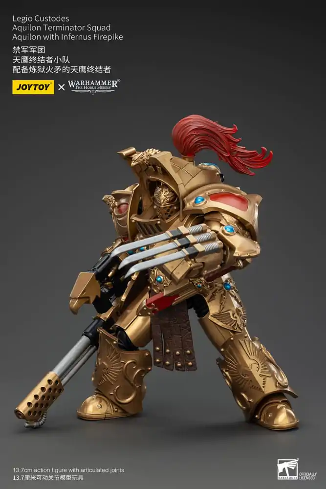 Warhammer The Horus Heresy 1/18 Legio Custodes Aquilon Terminator Squad Aquilon with Infernus Firepike akciófigura 14 cm termékfotó