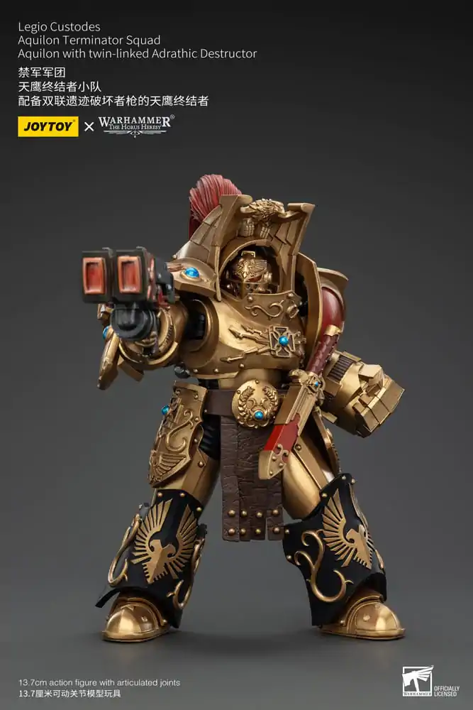 Warhammer The Horus Heresy 1/18 Legio Custodes Aquilon Terminator Squad Aquilon with twin-linked Adrathic Destructor akciófigura 14 cm termékfotó