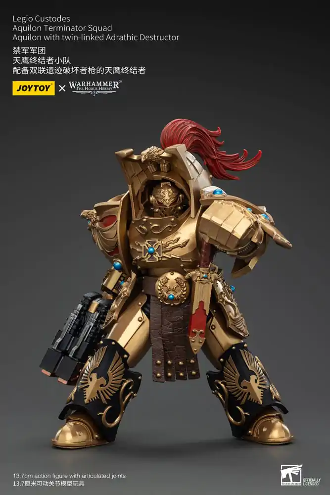 Warhammer The Horus Heresy 1/18 Legio Custodes Aquilon Terminator Squad Aquilon with twin-linked Adrathic Destructor akciófigura 14 cm termékfotó