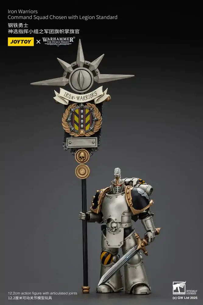 Warhammer The Horus Heresy 1/18 lron Warriors Command Squad Chosen with Legion Standard akciófigura 12 cm termékfotó