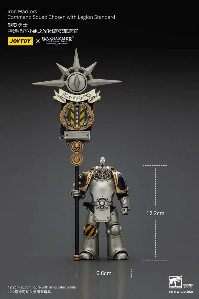 Warhammer The Horus Heresy 1/18 lron Warriors Command Squad Chosen with Legion Standard akciófigura 12 cm termékfotó