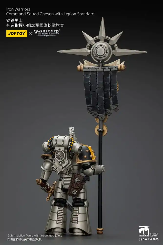 Warhammer The Horus Heresy 1/18 lron Warriors Command Squad Chosen with Legion Standard akciófigura 12 cm termékfotó