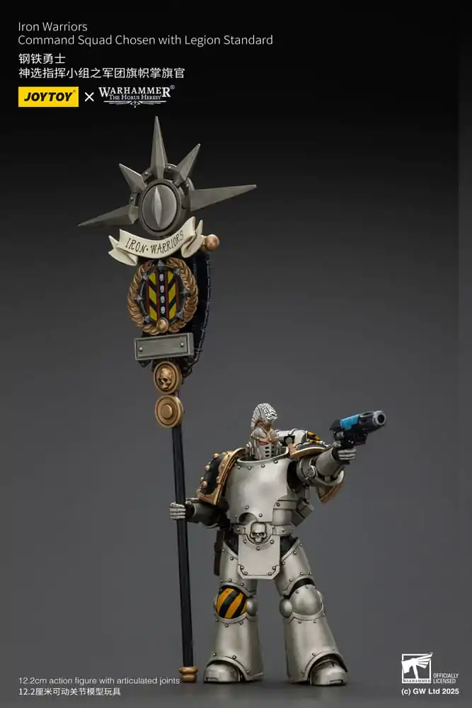 Warhammer The Horus Heresy 1/18 lron Warriors Command Squad Chosen with Legion Standard akciófigura 12 cm termékfotó