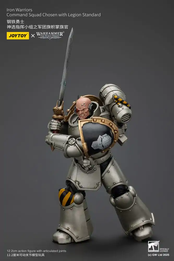 Warhammer The Horus Heresy 1/18 lron Warriors Command Squad Chosen with Legion Standard akciófigura 12 cm termékfotó