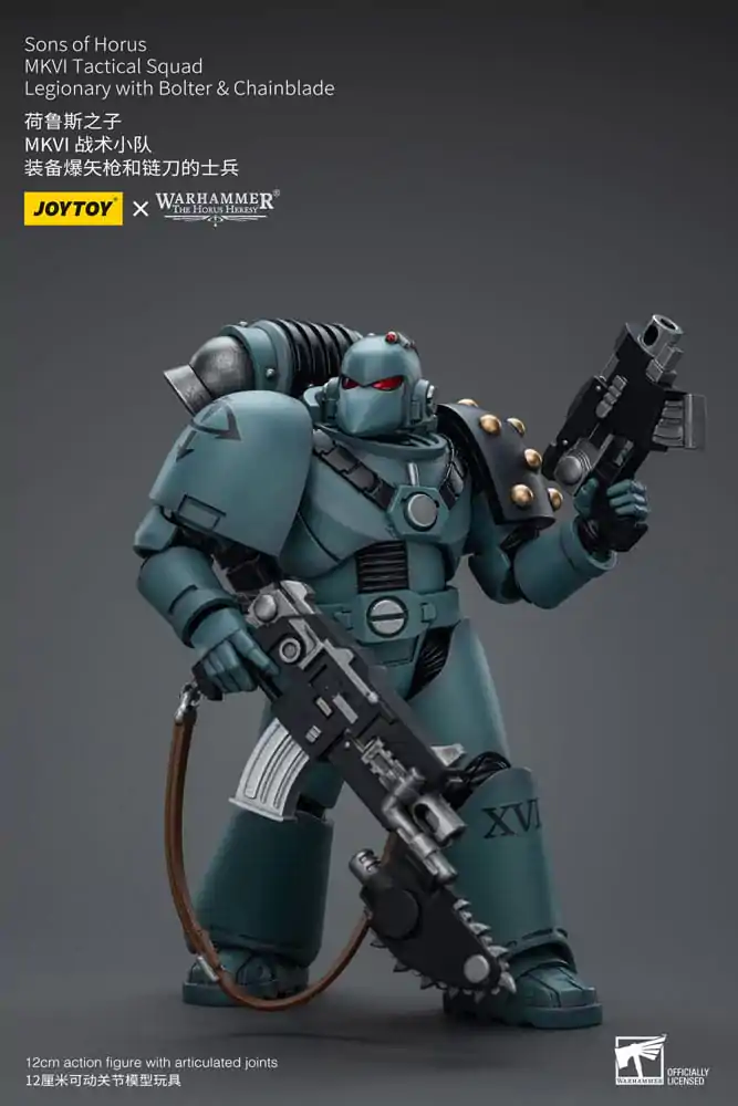 Warhammer The Horus Heresy 1/18 Sons of Horus MKVI Tactical Squad Legionary with Bolter &amp; Chainblade akciófigura 12 cm termékfotó