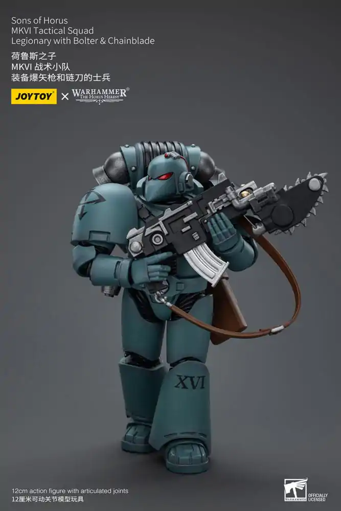 Warhammer The Horus Heresy 1/18 Sons of Horus MKVI Tactical Squad Legionary with Bolter &amp; Chainblade akciófigura 12 cm termékfotó