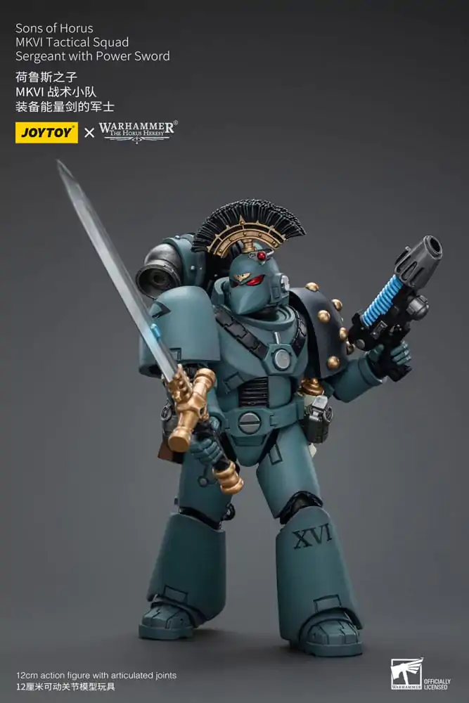 Warhammer The Horus Heresy 1/18 Sons of Horus MKVI Tactical Squad Sergeant with Power Sword akciófigura 12 cm termékfotó