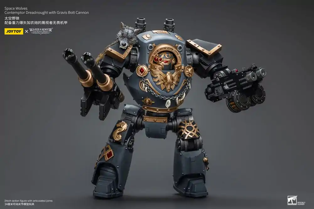 Warhammer The Horus Heresy 1/18 Space Wolves Contemptor Dreadnought with Gravis Bolt Cannon akciófigura 12 cm termékfotó