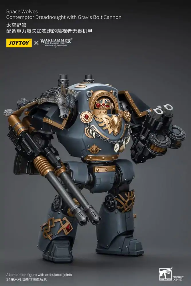 Warhammer The Horus Heresy 1/18 Space Wolves Contemptor Dreadnought with Gravis Bolt Cannon akciófigura 12 cm termékfotó