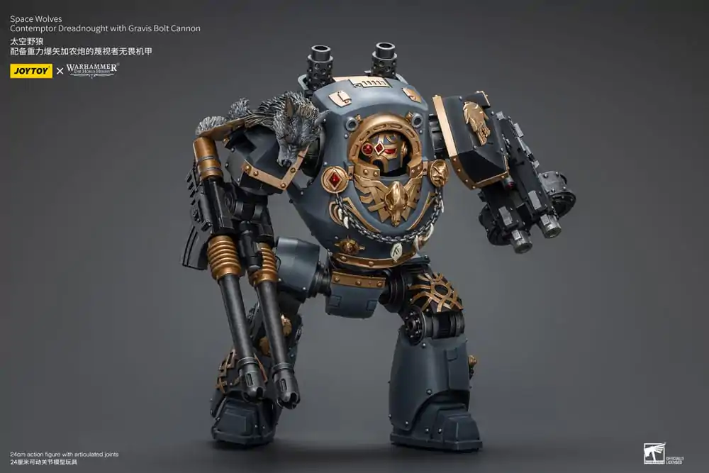 Warhammer The Horus Heresy 1/18 Space Wolves Contemptor Dreadnought with Gravis Bolt Cannon akciófigura 12 cm termékfotó