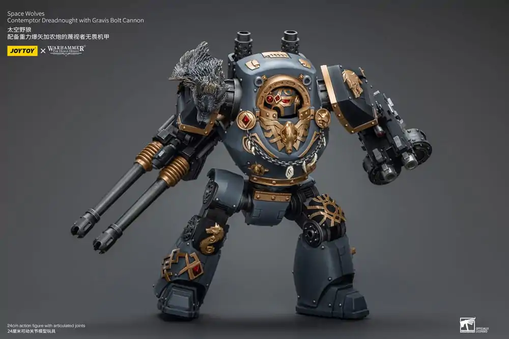 Warhammer The Horus Heresy 1/18 Space Wolves Contemptor Dreadnought with Gravis Bolt Cannon akciófigura 12 cm termékfotó