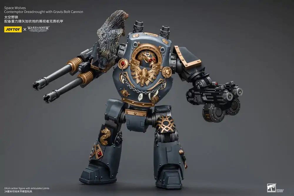 Warhammer The Horus Heresy 1/18 Space Wolves Contemptor Dreadnought with Gravis Bolt Cannon akciófigura 12 cm termékfotó