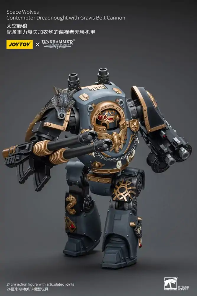 Warhammer The Horus Heresy 1/18 Space Wolves Contemptor Dreadnought with Gravis Bolt Cannon akciófigura 12 cm termékfotó