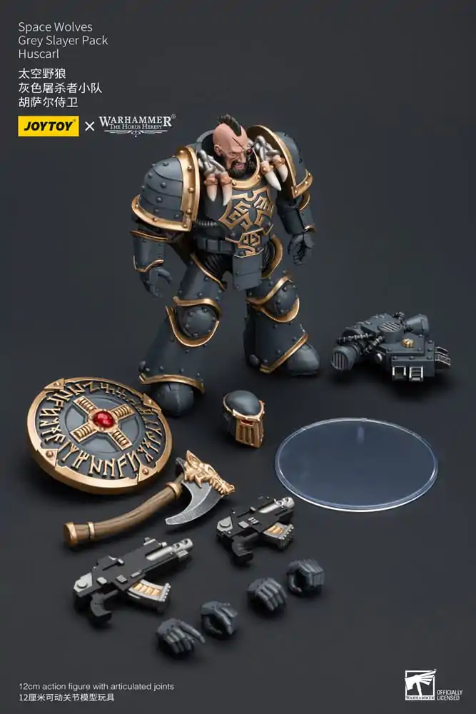 Warhammer The Horus Heresy 1/18 Space Wolves Grey Slayer Pack Huscarl akciófigura 12 cm termékfotó