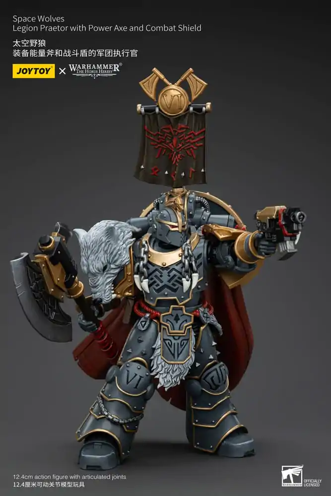 Warhammer The Horus Heresy 1/18 Space Wolves Legion Praetor with Power Axe and Combat Shield akciófigura 12 cm termékfotó