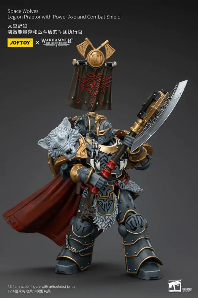 Warhammer The Horus Heresy 1/18 Space Wolves Legion Praetor with Power Axe and Combat Shield akciófigura 12 cm termékfotó