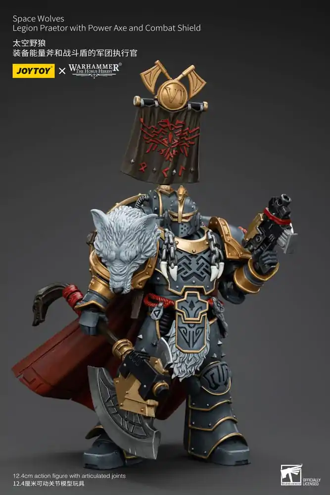 Warhammer The Horus Heresy 1/18 Space Wolves Legion Praetor with Power Axe and Combat Shield akciófigura 12 cm termékfotó