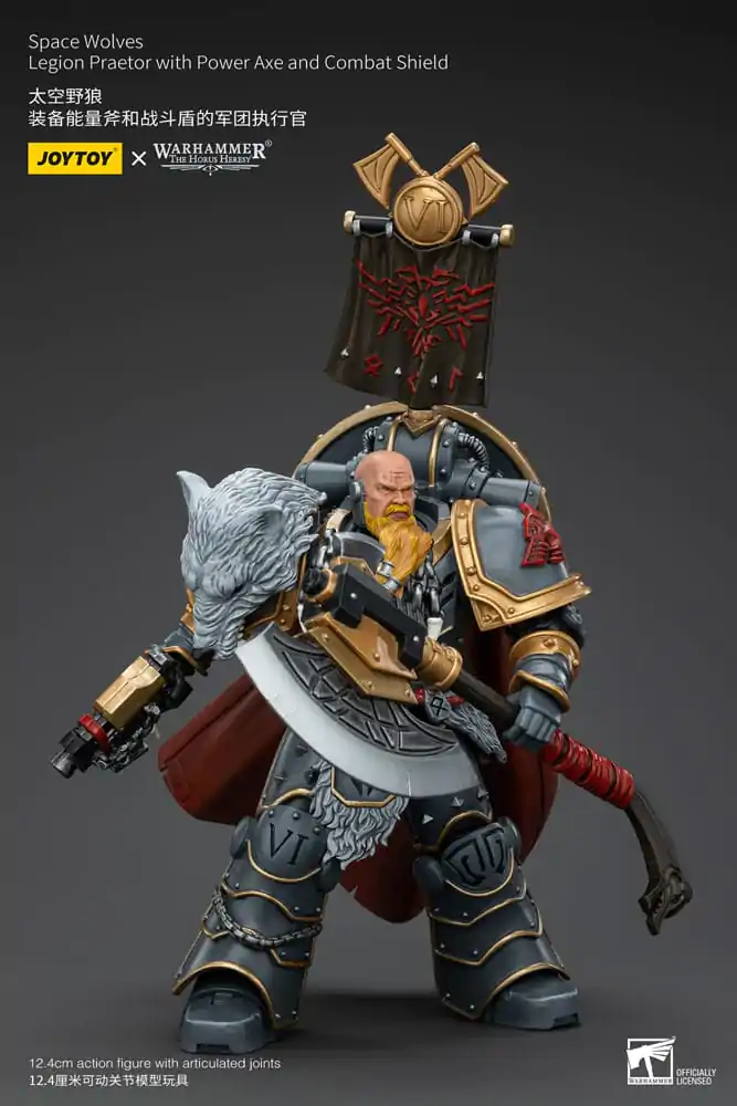 Warhammer The Horus Heresy 1/18 Space Wolves Legion Praetor with Power Axe and Combat Shield akciófigura 12 cm termékfotó