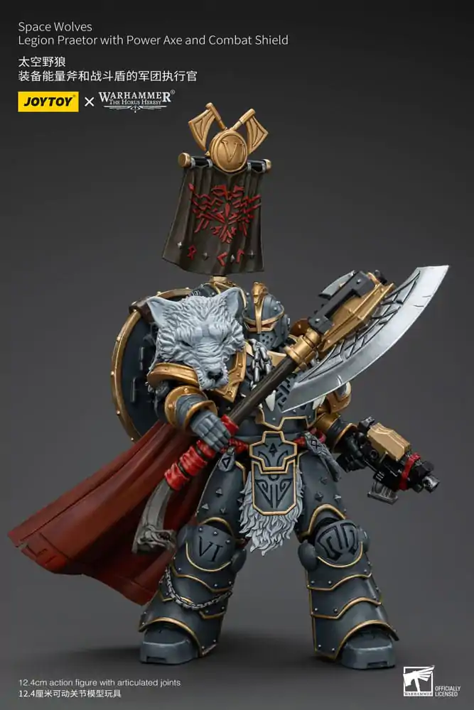 Warhammer The Horus Heresy 1/18 Space Wolves Legion Praetor with Power Axe and Combat Shield akciófigura 12 cm termékfotó