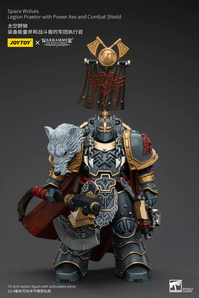 Warhammer The Horus Heresy 1/18 Space Wolves Legion Praetor with Power Axe and Combat Shield akciófigura 12 cm termékfotó