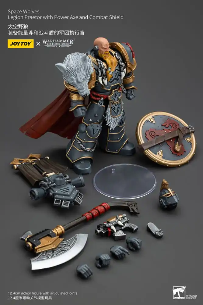 Warhammer The Horus Heresy 1/18 Space Wolves Legion Praetor with Power Axe and Combat Shield akciófigura 12 cm termékfotó