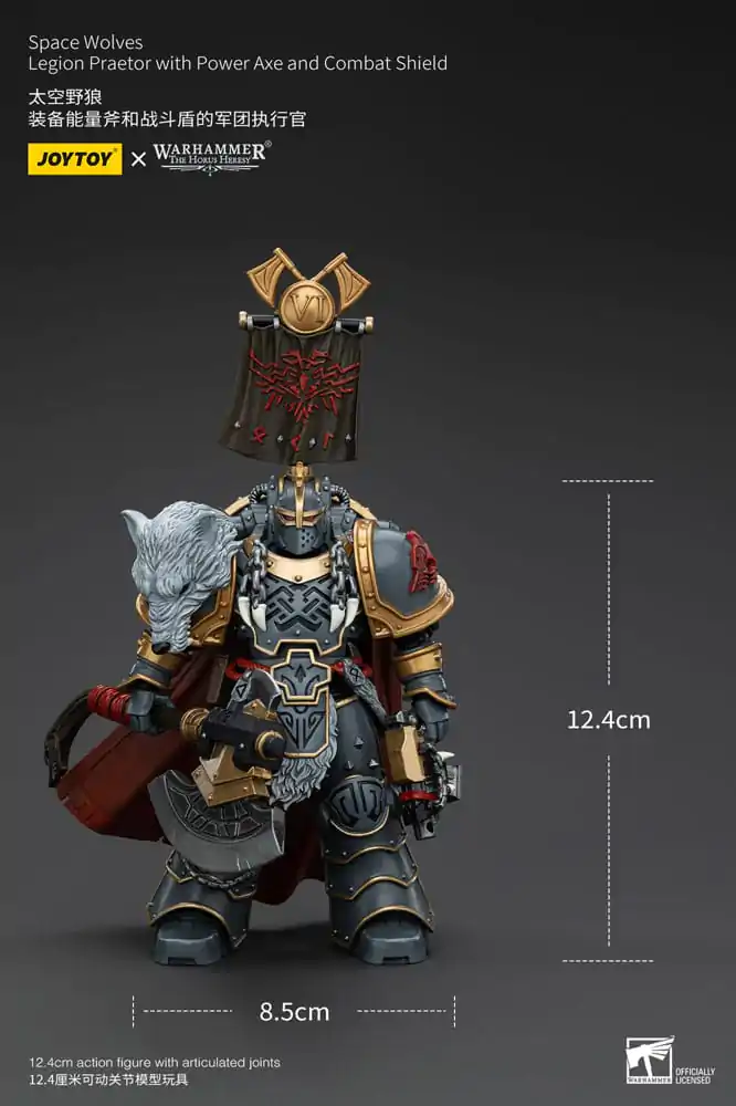 Warhammer The Horus Heresy 1/18 Space Wolves Legion Praetor with Power Axe and Combat Shield akciófigura 12 cm termékfotó