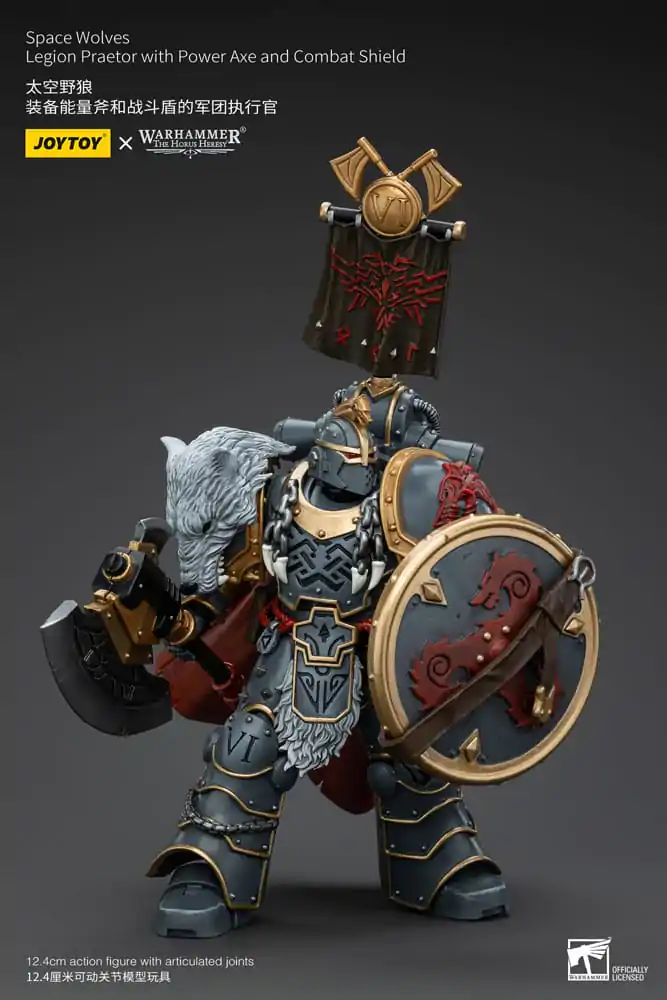 Warhammer The Horus Heresy 1/18 Space Wolves Legion Praetor with Power Axe and Combat Shield akciófigura 12 cm termékfotó