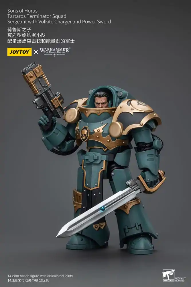 Warhammer The Horus Heresy 1/18 Tartaros Terminator Squad Sergeant With Volkite Charger And Power Sword akciófigura 12 cm termékfotó