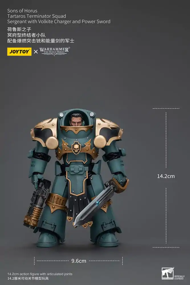 Warhammer The Horus Heresy 1/18 Tartaros Terminator Squad Sergeant With Volkite Charger And Power Sword akciófigura 12 cm termékfotó