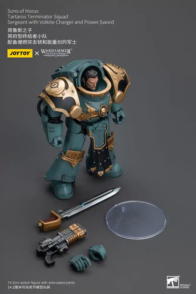 Warhammer The Horus Heresy 1/18 Tartaros Terminator Squad Sergeant With Volkite Charger And Power Sword akciófigura 12 cm termékfotó