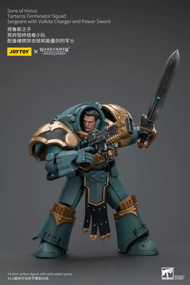 Warhammer The Horus Heresy 1/18 Tartaros Terminator Squad Sergeant With Volkite Charger And Power Sword akciófigura 12 cm termékfotó