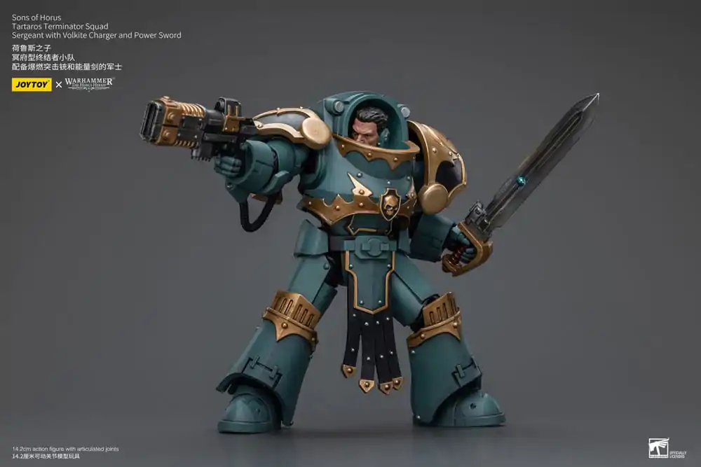 Warhammer The Horus Heresy 1/18 Tartaros Terminator Squad Sergeant With Volkite Charger And Power Sword akciófigura 12 cm termékfotó