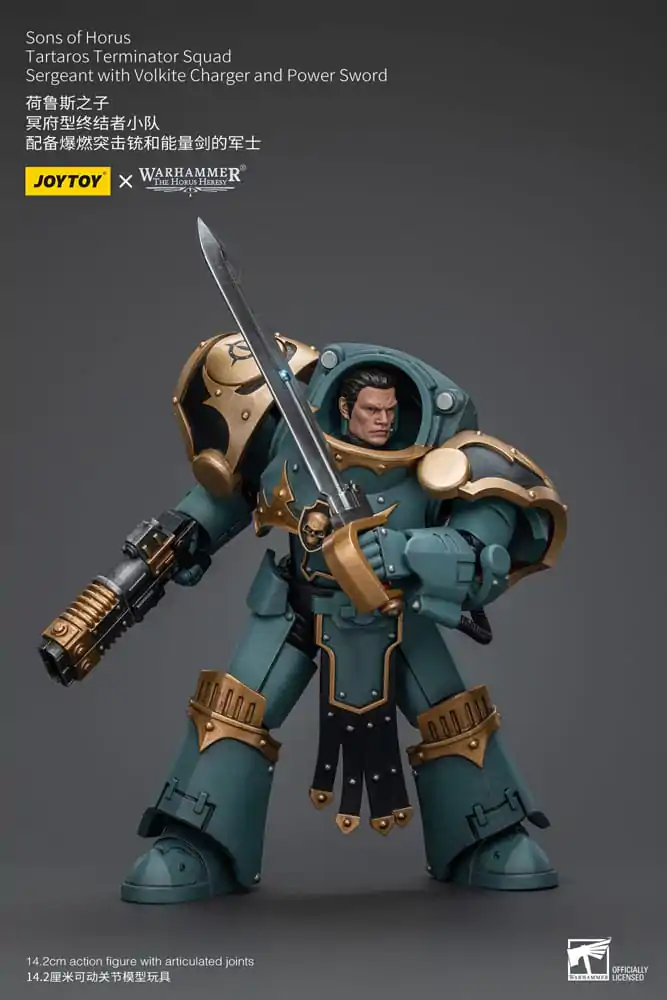 Warhammer The Horus Heresy 1/18 Tartaros Terminator Squad Sergeant With Volkite Charger And Power Sword akciófigura 12 cm termékfotó