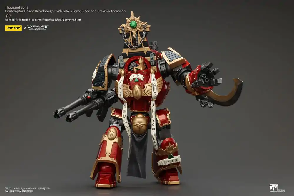 Warhammer The Horus Heresy 1/18 Thousand Sons Contemptor-Osiron Dreadnought with Gravis Force Blade And Gravis Autocannon akciófigura 30 cm termékfotó