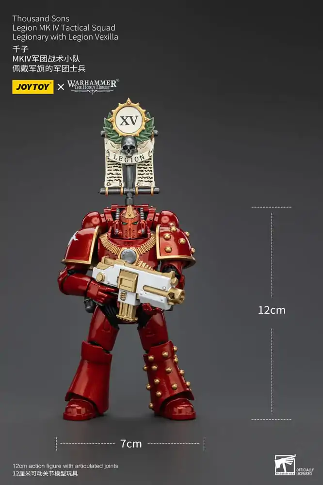 Warhammer The Horus Heresy 1/18 Thousand Sons Legion MK IV Tactical Squad Legionary with Legion Vexilla akciófigura 12 cm termékfotó