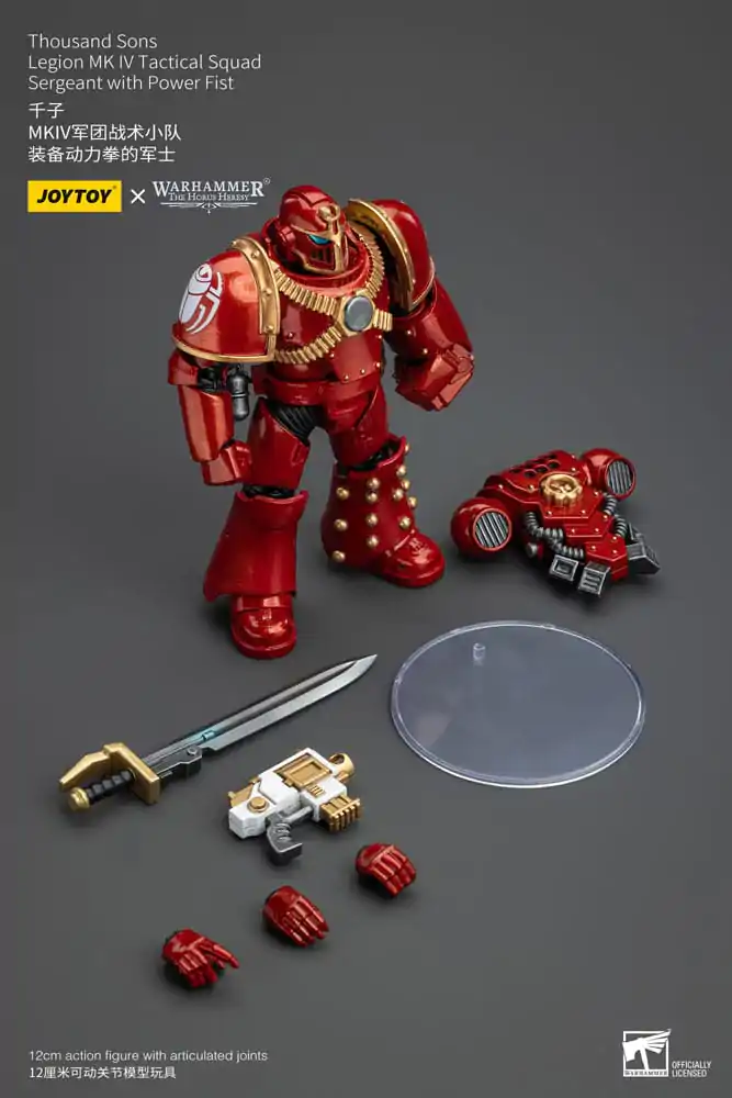 Warhammer The Horus Heresy 1/18 Thousand Sons Legion MK IV Tactical Squad Sergeant with Power Fist akciófigura 12 cm termékfotó