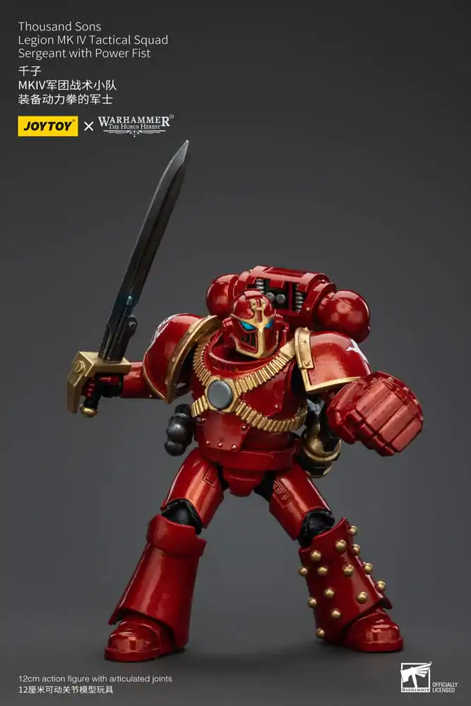 Warhammer The Horus Heresy 1/18 Thousand Sons Legion MK IV Tactical Squad Sergeant with Power Fist akciófigura 12 cm termékfotó