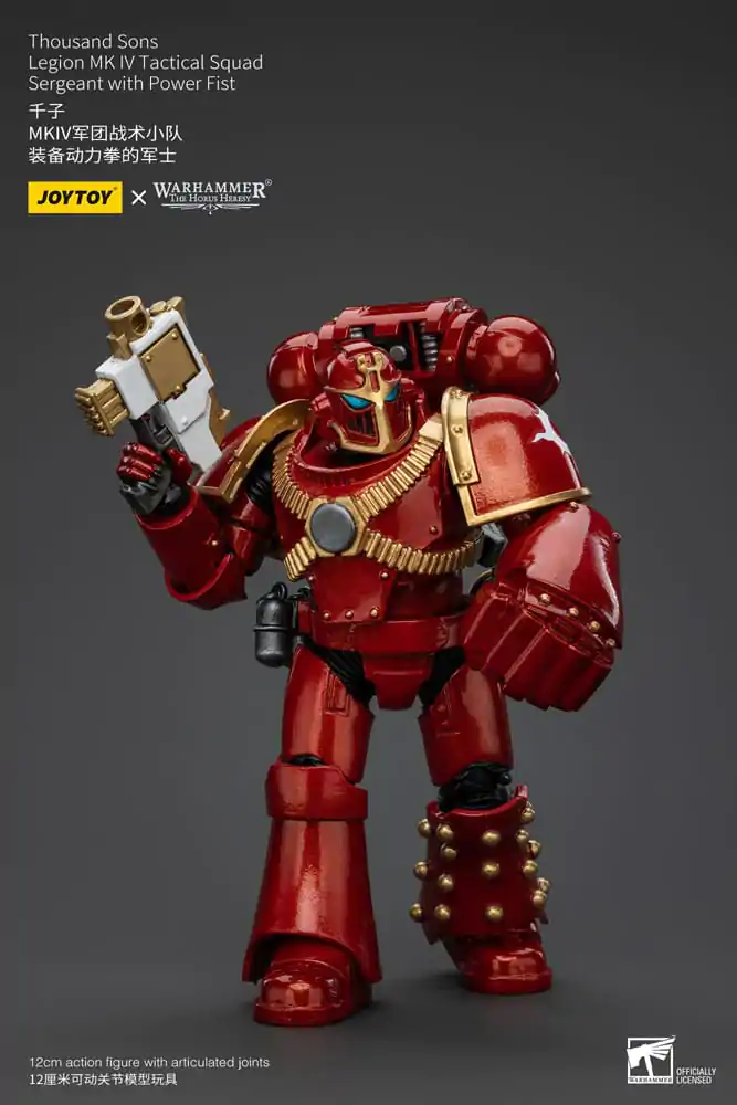 Warhammer The Horus Heresy 1/18 Thousand Sons Legion MK IV Tactical Squad Sergeant with Power Fist akciófigura 12 cm termékfotó