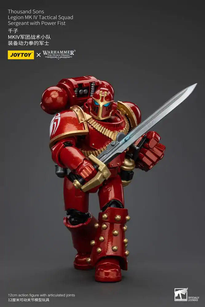 Warhammer The Horus Heresy 1/18 Thousand Sons Legion MK IV Tactical Squad Sergeant with Power Fist akciófigura 12 cm termékfotó