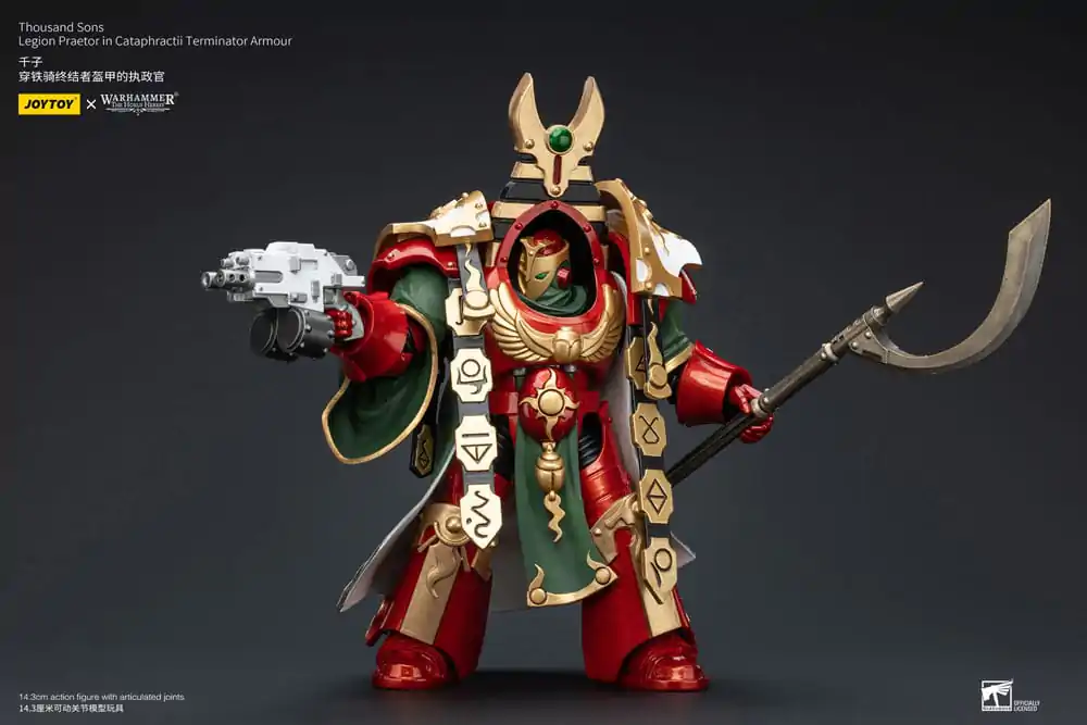 Warhammer The Horus Heresy 1/18 Thousand sons Legion Praetor in Cataphractii Terminator Armour akciófigura 12 cm termékfotó