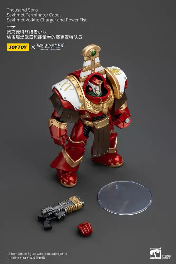 Warhammer The Horus Heresy 1/18 Thousand Sons Sekhmet Terminator Cabal Sekhmet Volkite Charger and Power Fist akciófigura 14 cm termékfotó