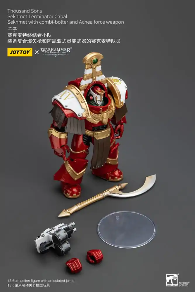 Warhammer The Horus Heresy 1/18 Thousand Sons Sekhmet Terminator Cabal Sekhmet with Combi-Bolter and Achea Force Weapon akciófigura 14 cm termékfotó