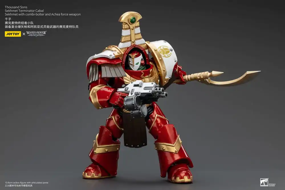 Warhammer The Horus Heresy 1/18 Thousand Sons Sekhmet Terminator Cabal Sekhmet with Combi-Bolter and Achea Force Weapon akciófigura 14 cm termékfotó