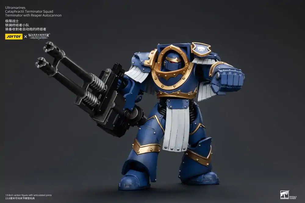 Warhammer The Horus Heresy 1/18 Uitramarines Cataphractii Terminator Squad Terminator with Reaper Autocannon akciófigura 14 cm termékfotó