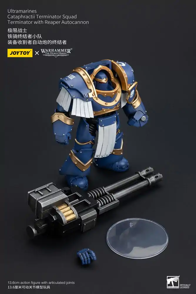 Warhammer The Horus Heresy 1/18 Uitramarines Cataphractii Terminator Squad Terminator with Reaper Autocannon akciófigura 14 cm termékfotó