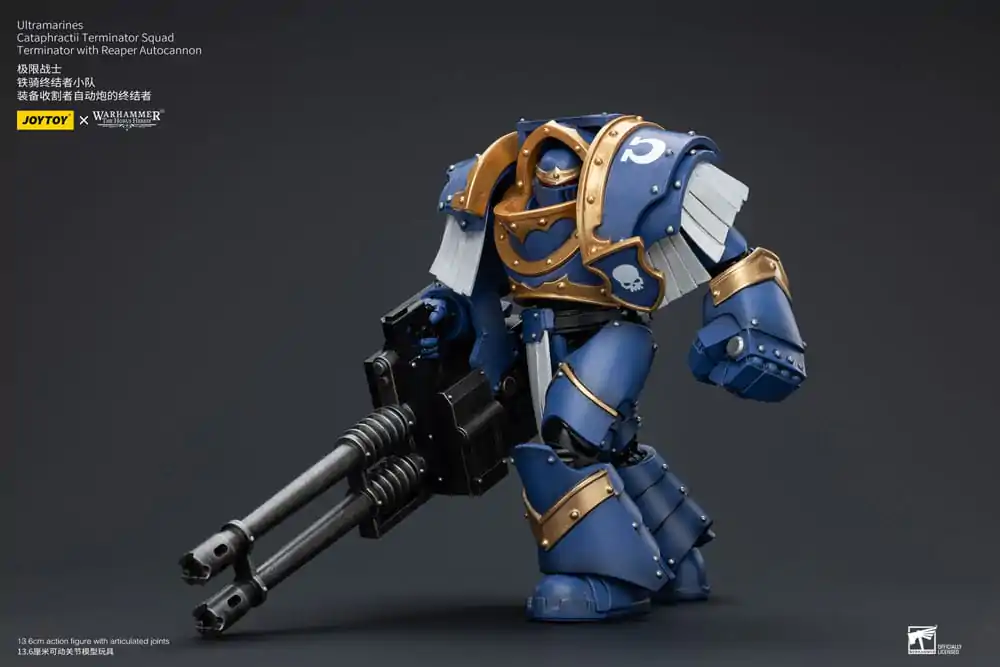 Warhammer The Horus Heresy 1/18 Uitramarines Cataphractii Terminator Squad Terminator with Reaper Autocannon akciófigura 14 cm termékfotó