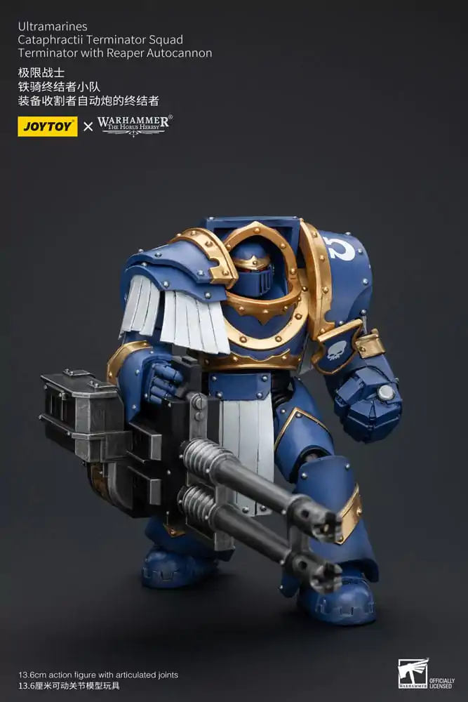 Warhammer The Horus Heresy 1/18 Uitramarines Cataphractii Terminator Squad Terminator with Reaper Autocannon akciófigura 14 cm termékfotó