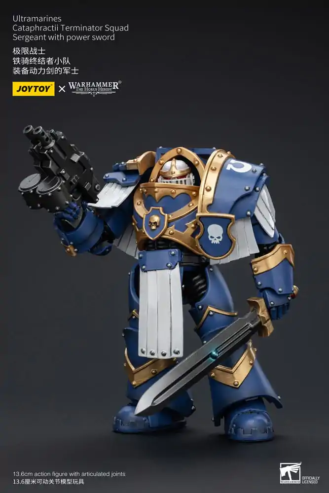 Warhammer The Horus Heresy 1/18 Ultramarines Cataphractii Terminator Squad Sergeant with Power Sword akciófigura 14 cm termékfotó