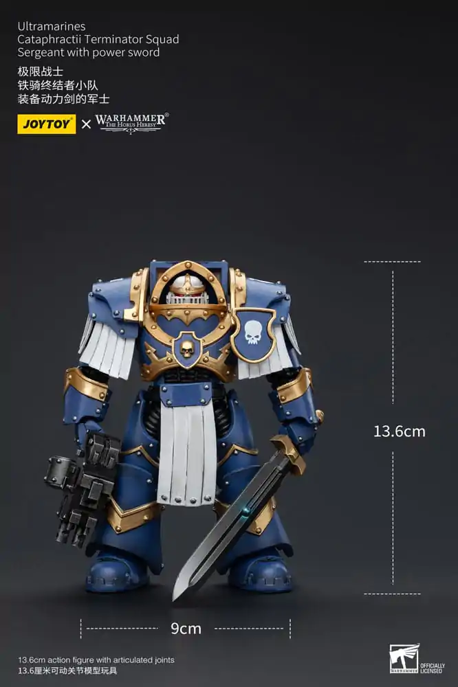 Warhammer The Horus Heresy 1/18 Ultramarines Cataphractii Terminator Squad Sergeant with Power Sword akciófigura 14 cm termékfotó