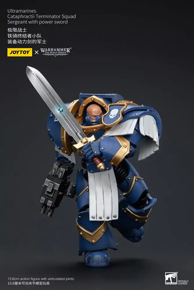 Warhammer The Horus Heresy 1/18 Ultramarines Cataphractii Terminator Squad Sergeant with Power Sword akciófigura 14 cm termékfotó